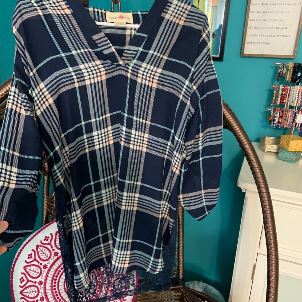 Plaid Silk Blouse